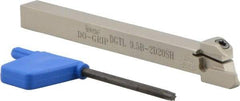 Iscar - External Thread, 0.395" Max Depth of Cut, 0.075" Min Groove Width, 4.7" OAL, Left Hand Indexable Grooving Cutoff Toolholder - 3/8" Shank Height x 3/8" Shank Width, DG.. Insert Style, DGT Toolholder Style, Series Do-Grip - Americas Industrial Supply
