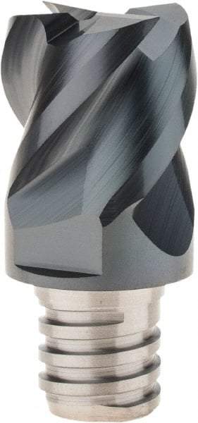 Iscar - MM EC Grade IC908 Carbide End Milling Tip Insert - TiAlN Finish, 4 Flutes, 3/4" Cutting Diam, 0.62" Depth of Cut, 1" Extension, 45° Helix - Americas Industrial Supply