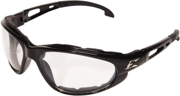 Edge Eyewear - Clear Lenses, Framed Safety Glasses - Anti-Fog, Scratch Resistant, Black Nylon Frame, Size Universal, Wrap Around - Americas Industrial Supply