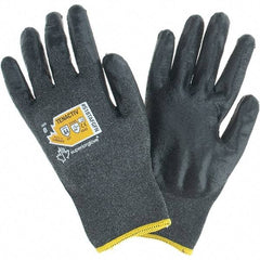 Value Collection - Size M, ANSI Cut Lvl A4, Puncture Lvl 4, Abrasion Lvl 4, Cut & Puncture Resistant Gloves - Palm Coated, Black - Americas Industrial Supply