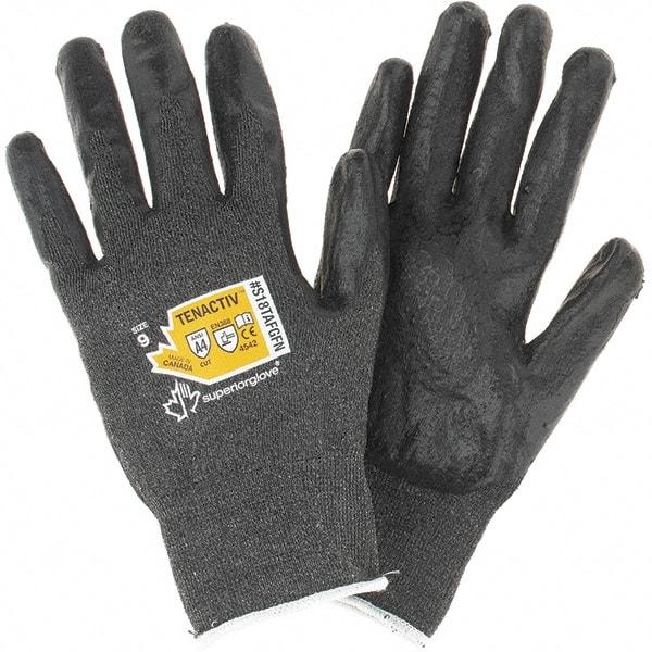 Value Collection - Size L, ANSI Cut Lvl A4, Puncture Lvl 4, Abrasion Lvl 4, Cut & Puncture Resistant Gloves - Palm Coated, Black - Americas Industrial Supply