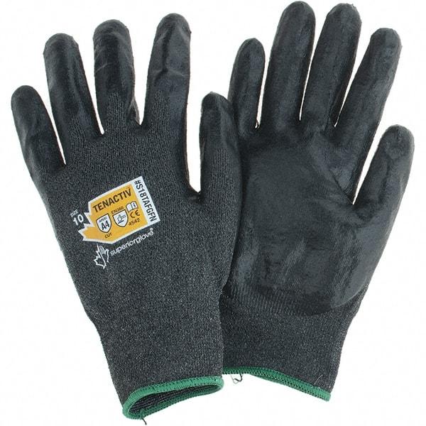 Value Collection - Size XL, ANSI Cut Lvl A4, Puncture Lvl 4, Abrasion Lvl 4, Cut & Puncture Resistant Gloves - Palm Coated, Black - Americas Industrial Supply