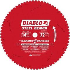 Freud - 14" Blade Diam, 72 Teeth, Carbide-Tipped Cold Saw Blade - 1" Arbor Hole Diam, 0.071" Blade Thickness - Americas Industrial Supply