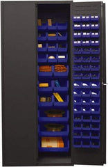 Durham - 138 Bin Storage Cabinet - Steel, 36" Wide x 24" Deep x 84" High, Blue - Americas Industrial Supply