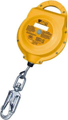 Miller - 20' Long, 310 Lb Capacity, Galvanized Wire Rope Self-Retracting Lifeline - 0.187" Diam, Steel Locking Swivel Snap Hook Connector, Steel Self-Locking Carabiner Connector - Americas Industrial Supply
