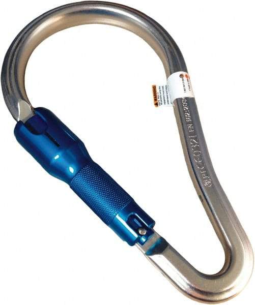 Miller - 400 Lb Capacity Locking Carabiner - 2-1/4", Auto-Locking Gate, Aluminum - Americas Industrial Supply