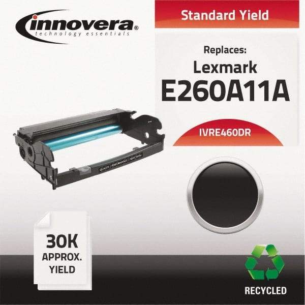 innovera - Black Drum - Use with Lexmark E260 D, 260 Dn, E260d, E260dn, E360 D, E360 Dn, E360d, E360dn, E460 D, E460 Dn, E460 Dw, E460d, E460dn, E460dw, E462 Dtn - Americas Industrial Supply