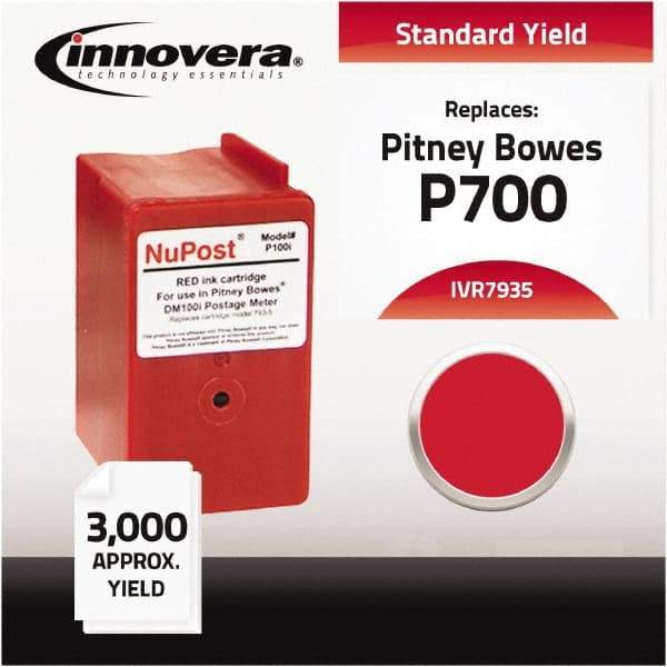 innovera - Red Ink Cartridge - Use with Pitney Bowes DM100i, DM200L, P700 Postage Meter - Americas Industrial Supply