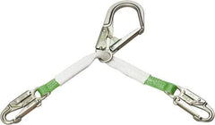 Miller - 2.92' Long, 310 Lb Capacity, 1 Leg Locking Snap Hook Harness Positioning/Restraint Lanyard - 1-1/2" Diam, Polyester Webbing, Locking Snap Hook Anchorage Connection - Americas Industrial Supply