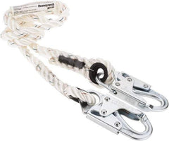 Miller - 6' Long, 310 Lb Capacity, 1 Leg Locking Snap Hook Harness Positioning/Restraint Lanyard - 1-1/2" Diam, Filament Nylon Rope, Locking Snap Hook Anchorage Connection - Americas Industrial Supply