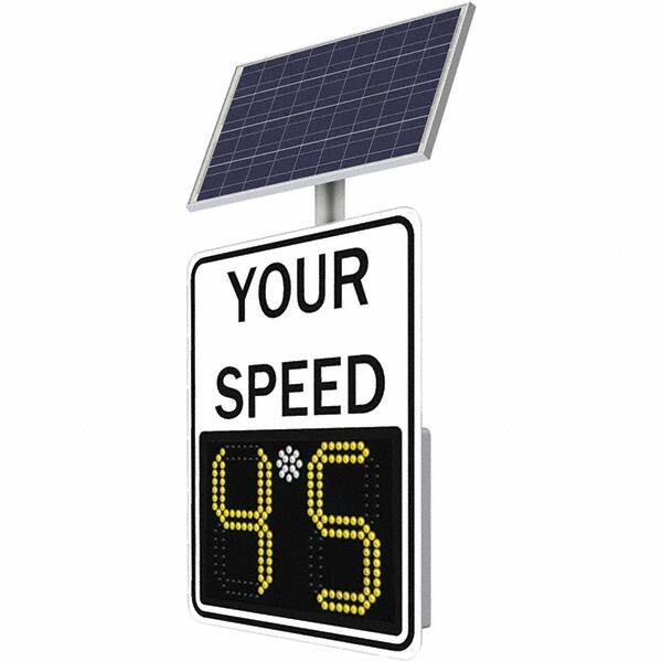 TrafficLogix - "Your Speed", 23" Wide x 29" High, Aluminum Speed Limit Signs - Black on White, High Intensity Reflectivity, Rectangle, Post Mount - Americas Industrial Supply