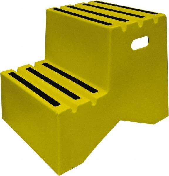 Diversified Plastics - 19-1/2" High x 18-1/8" Wide x 24-1/2" Deep, Yellow Step Stool - 500 Lb Capacity - Americas Industrial Supply