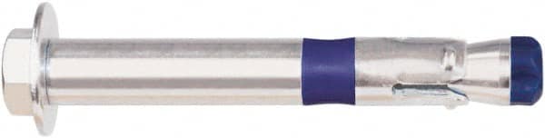 Powers Fasteners - 3/4" Diam, 3/4" Drill, 7-1/4" OAL, 3-3/8" Min Embedment Sleeve Concrete Anchor - Carbon Steel, Zinc-Plated Finish, Hex Head, Hex Drive - Americas Industrial Supply