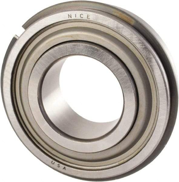 Nice - 1" Bore Diam, 2" OD, Double Seal Precision Ground Radial Ball Bearing - 5/8" Wide, 1 Row, Round Bore, 1,350 Lb Static Capacity, 2,970 Lb Dynamic Capacity - Americas Industrial Supply