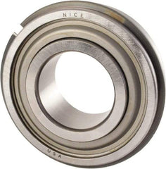 Nice - 1" Bore Diam, 2" OD, Double Seal Precision Ground Radial Ball Bearing - 5/8" Wide, 1 Row, Round Bore, 1,350 Lb Static Capacity, 2,970 Lb Dynamic Capacity - Americas Industrial Supply