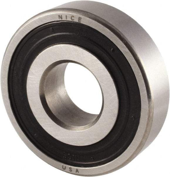 Nice - 3/4" Bore Diam, 2" OD, Double Seal Semi Ground Extra Light Radial Ball Bearing - 9/16" Wide, 1 Row, Round Bore, 1,350 Lb Static Capacity, 1,480 Lb Dynamic Capacity - Americas Industrial Supply