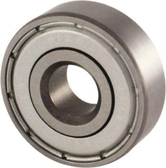 Nice - 5/8" Bore Diam, 1-3/8" OD, Double Shield Semi Ground Extra Light Radial Ball Bearing - 7/16" Wide, 1 Row, Round Bore, 850 Lb Static Capacity, 940 Lb Dynamic Capacity - Americas Industrial Supply