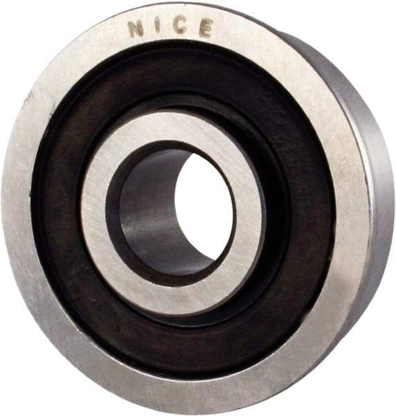 Nice - 5/16" Bore Diam, 7/8" OD, Double Seal Semi Ground Extra Light Radial Ball Bearing - 11/32" Wide, With Flange, 1 Row, Round Bore, 255 Lb Static Capacity, 325 Lb Dynamic Capacity - Americas Industrial Supply