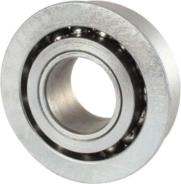 Nice - 3/4" Bore Diam, 1-3/4" OD, Open Unground Full Complement Radial Ball Bearing - 5/8" Wide, With Flange, 1 Row, Round Bore, 1,550 Lb Dynamic Capacity - Americas Industrial Supply