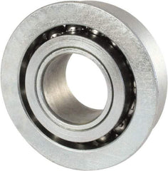 Nice - 5/8" Bore Diam, 1-1/2" OD, Open Unground Full Complement Radial Ball Bearing - 31/64" Wide, With Flange, 1 Row, Round Bore, 1,328 Lb Dynamic Capacity - Americas Industrial Supply