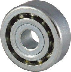 Nice - 5/16" Bore Diam, 1-1/16" OD, Open Unground Full Complement Radial Ball Bearing - 3/8" Wide, 1 Row, Round Bore, 602 Lb Dynamic Capacity - Americas Industrial Supply