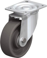 Blickle - 6" Diam x 2" Wide x 7-1/2" OAH Top Plate Mount Swivel Caster - Heat-Resistant Nylon, 770 Lb Capacity, Ball Bearing, 5-1/2 x 4-3/8" Plate - Americas Industrial Supply