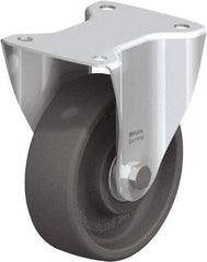 Blickle - 6" Diam x 2" Wide x 7-1/2" OAH Top Plate Mount Rigid Caster - Heat-Resistant Nylon, 770 Lb Capacity, Ball Bearing, 5-1/2 x 4-3/8" Plate - Americas Industrial Supply