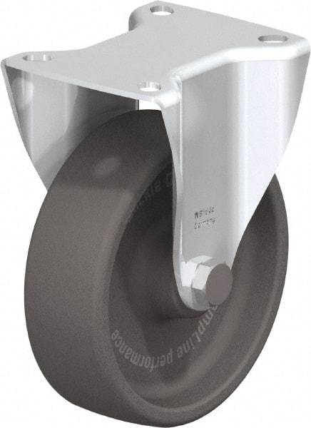 Blickle - 5" Diam x 1-9/16" Wide x 5-7/8" OAH Top Plate Mount Rigid Caster - Heat-Resistant Nylon, 660 Lb Capacity, Plain Bore Bearing, 3-15/16 x 3-3/8" Plate - Americas Industrial Supply