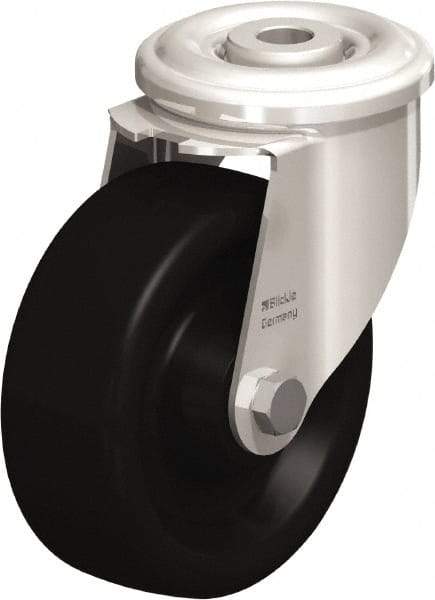 Blickle - 4" Diam x 1-1/2" Wide x 4-59/64" OAH Hollow Kingpin Mount Swivel Caster - Heat-Resistant Phenolic Resin, 330 Lb Capacity, Plain Bore Bearing, Hollow Kingpin Stem - Americas Industrial Supply