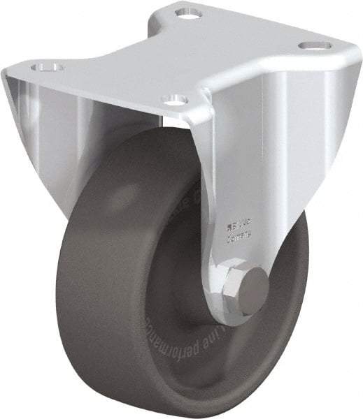 Blickle - 4" Diam x 1-1/2" Wide x 4-59/64" OAH Top Plate Mount Rigid Caster - Heat-Resistant Nylon, 550 Lb Capacity, Plain Bore Bearing, 3-15/16 x 3-3/8" Plate - Americas Industrial Supply