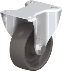 Blickle - 4" Diam x 1-1/2" Wide x 4-59/64" OAH Top Plate Mount Rigid Caster - Heat-Resistant Nylon, 550 Lb Capacity, Plain Bore Bearing, 3-15/16 x 3-3/8" Plate - Americas Industrial Supply