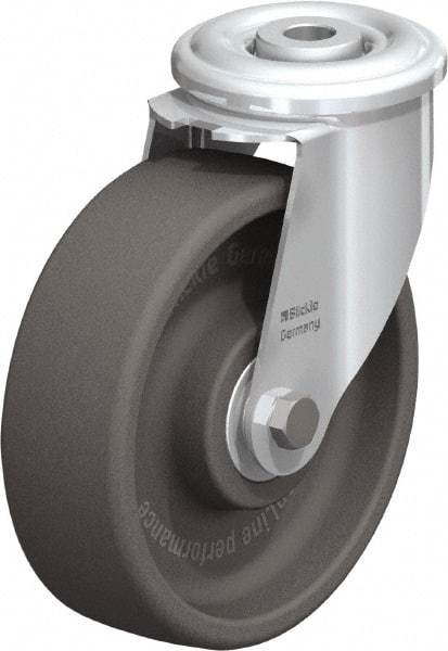Blickle - 5" Diam x 1-3/16" Wide x 5-7/8" OAH Hollow Kingpin Mount Swivel Caster - Heat-Resistant Nylon, 330 Lb Capacity, Ball Bearing, Hollow Kingpin Stem - Americas Industrial Supply