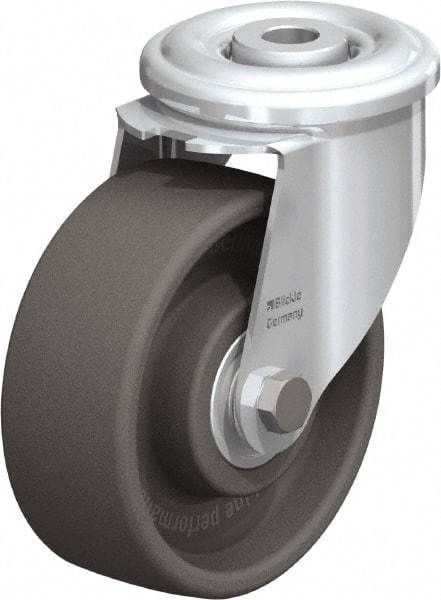 Blickle - 4" Diam x 1-1/2" Wide x 4-59/64" OAH Hollow Kingpin Mount Swivel Caster - Heat-Resistant Nylon, 330 Lb Capacity, Ball Bearing, Hollow Kingpin Stem - Americas Industrial Supply