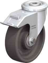 Blickle - 5" Diam x 1-3/16" Wide x 5-7/8" OAH Hollow Kingpin Mount Swivel Caster with Brake - Heat-Resistant Nylon, 330 Lb Capacity, Ball Bearing, Hollow Kingpin Stem - Americas Industrial Supply