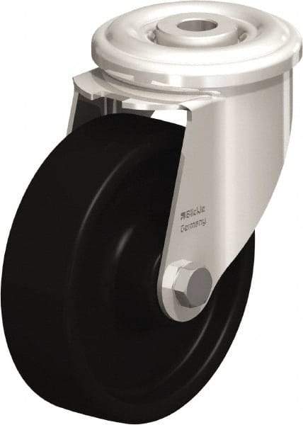 Blickle - 4" Diam x 1-3/16" Wide x 4-59/64" OAH Hollow Kingpin Mount Swivel Caster - Heat-Resistant Phenolic Resin, 275 Lb Capacity, Plain Bore Bearing, Hollow Kingpin Stem - Americas Industrial Supply