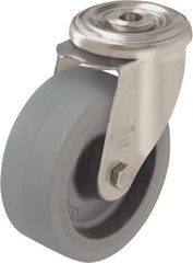 Blickle - 5" Diam x 1-9/16" Wide x 5-7/8" OAH Hollow Kingpin Mount Swivel Caster - Heat-Resistant Silicone Rubber, 264 Lb Capacity, Plain Bore Bearing, Hollow Kingpin Stem - Americas Industrial Supply