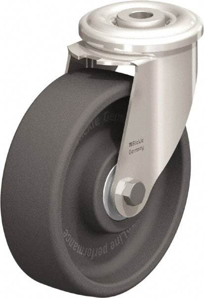 Blickle - 5" Diam x 1-9/16" Wide x 5-7/8" OAH Hollow Kingpin Mount Swivel Caster - Heat-Resistant Nylon, 330 Lb Capacity, Ball Bearing, Hollow Kingpin Stem - Americas Industrial Supply