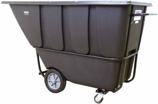 Wesco Industrial Products - 2,100 Lb Load Capacity, 1 Cu Yd, Polyethylene Tilt Truck - 32" Wide x 72-3/4" Long x 37" High, Black - Americas Industrial Supply