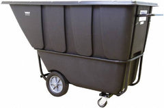 Wesco Industrial Products - 2,100 Lb Load Capacity, 1 Cu Yd, Polyethylene Tilt Truck - 32" Wide x 72-3/4" Long x 37" High, Black - Americas Industrial Supply