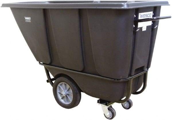 Wesco Industrial Products - 1,400 Lb Load Capacity, 1/2 Cu Yd, Polyethylene Tilt Truck - 21-1/2" Wide x 61-1/2" Long x 31" High, Black - Americas Industrial Supply