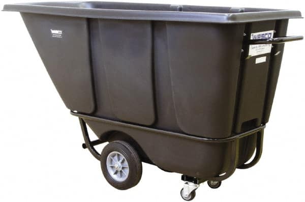 Wesco Industrial Products - 850 Lb Load Capacity, 1/2 Cu Yd, Polyethylene Tilt Truck - 21-1/2" Wide x 61-1/2" Long x 31" High, Black - Americas Industrial Supply