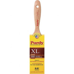 Purdy - 2" Flat Synthetic Trim Brush - 2-11/16" Bristle Length, 2-11/16" Wood Beavertail Handle - Americas Industrial Supply