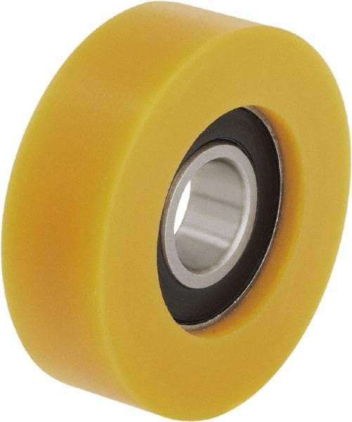 Blickle - 50mm Diameter x 15mm Wide, Polyurethane-Elastomer Blickle Extrathane Caster Wheel - 132 Lb. Capacity, 25mm Axle Diameter, Ball Bearing - Americas Industrial Supply