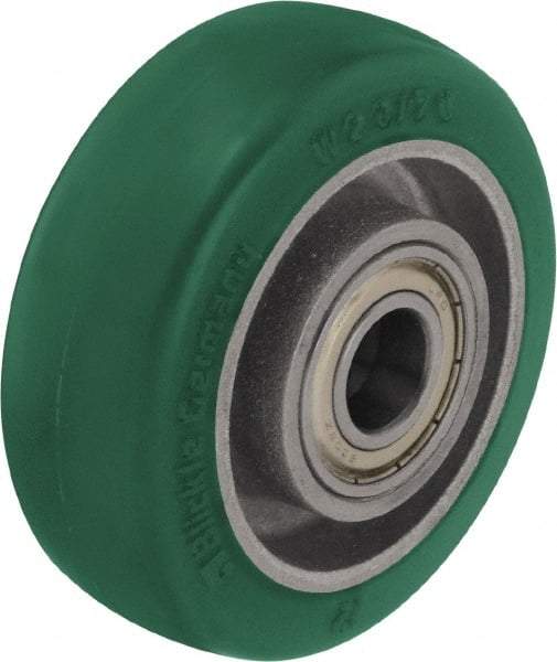 Blickle - 5 Inch Diameter x 1-37/64 Inch Wide, Polyurethane-Elastomer Blickle Softhane Caster Wheel - 770 Lb. Capacity, 19/32 Inch Axle Diameter, Ball Bearing - Americas Industrial Supply