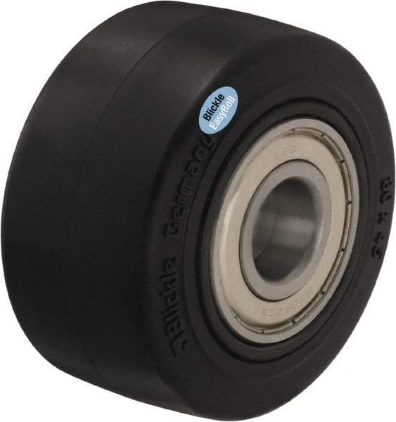Blickle - 4 Inch Diameter x 1-49/64 Inch Wide, Solid Rubber Caster Wheel - 594 Lb. Capacity, 25/32 Inch Axle Diameter, Ball Bearing - Americas Industrial Supply