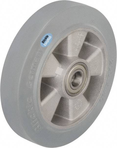 Blickle - 8 Inch Diameter x 1-31/32 Inch Wide, Solid Rubber Caster Wheel - 1,100 Lb. Capacity, 25/32 Inch Axle Diameter, Ball Bearing - Americas Industrial Supply