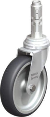 Blickle - 4" Diam x 63/64" Wide x 4-7/8" OAH Metal Expander Mount Swivel Caster - Rubber Elastomer (TPE), 154 Lb Capacity, Plain Bore Bearing, Metal Expander Stem - Americas Industrial Supply