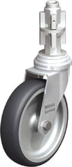 Blickle - 4" Diam x 63/64" Wide x 4-7/8" OAH Metal Expander Mount Swivel Caster - Rubber Elastomer (TPE), 154 Lb Capacity, Plain Bore Bearing, Metal Expander Stem - Americas Industrial Supply