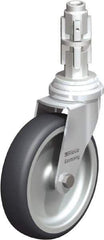 Blickle - 4" Diam x 63/64" Wide x 4-7/8" OAH Metal Expander Mount Swivel Caster - Rubber Elastomer (TPE), 154 Lb Capacity, Plain Bore Bearing, Metal Expander Stem - Americas Industrial Supply