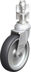 Blickle - 4" Diam x 63/64" Wide x 4-7/8" OAH Metal Expander Mount Swivel Caster - Rubber Elastomer (TPE), 154 Lb Capacity, Plain Bore Bearing, Metal Expander Stem - Americas Industrial Supply